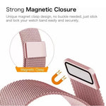 Rose Pink | Apple Watch Milanese Magnetic Loop Strap | Stainless Steel Band | 42mm / 44mm / 45mm