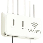 White WiFi Router Storage Box & Wall Mount Shelf Universal Cable Organizer | Space-Saving Holder for Modem, Set-Top Box & Smart Devices | Home & Office Use