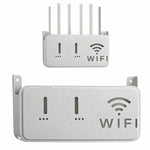 Light Gray WiFi Router Storage Box & Wall Mount Shelf Universal Cable Organizer | Space-Saving Holder for Modem, Set-Top Box & Smart Devices | Home & Office Use