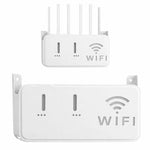 White WiFi Router Storage Box & Wall Mount Shelf Universal Cable Organizer | Space-Saving Holder for Modem, Set-Top Box & Smart Devices | Home & Office Use