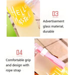 White Frosted Glass Water Bottle | Leak-Proof Insulated Bottle with Hello Master Decal Logo | 400ml