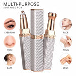 2-in-1 Flawless Facial Hair Remover & Eyebrow Trimmer | USB Rechargeable, Painless & Portable | Silver Color
