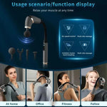 Long Handle Fascial Gun Massager | Model: BLD-339 | Rechargeable Massage Gun with 4 Interchangeable Heads | Full Body Muscle Relaxation