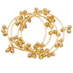Brass Gold Kashmiri Ghunghroo Bangles Set of 4 Pcs | Traditional Oxidized Indian Festival & Mehndi Jewelry