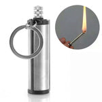 Permanent Match Striker Flint Stone Lighter with Keychain | Waterproof Survival Matchstick for Smoking & Outdoor Use