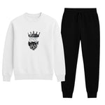 KING Printed White Tracksuit Sweatshirt & Trouser | Warm & Comfortable Winter Wear | Medium