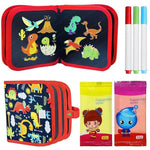 Erasable Doodle Drawing Book for Kids | Reusable Waterproof Activity Book with 3 Pens & 3 Wipes | Random Designs